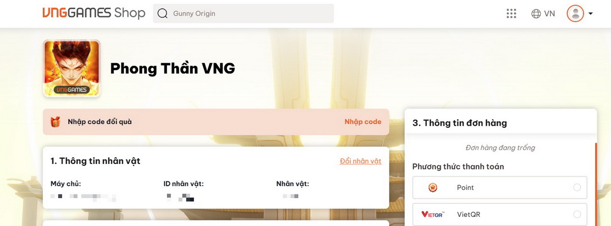 Hướng dẫn đổi code Phong Thần VNG và hàng trăm mã quà tặng dành cho bạn