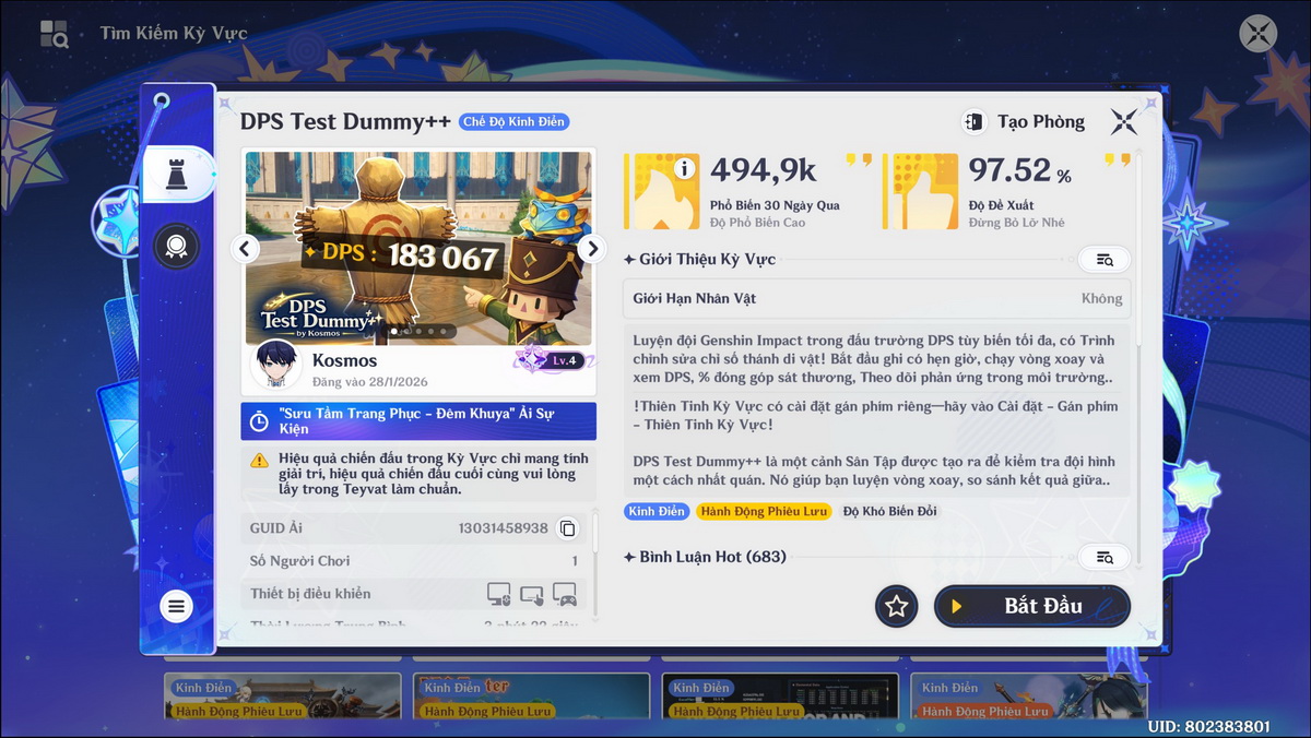 Cách dùng DPS Test để tối ưu sát thương Genshin Impact