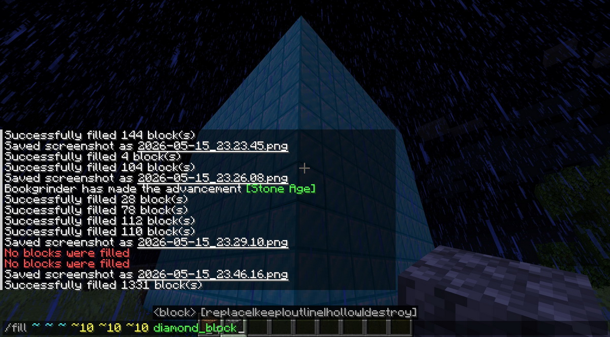 Cách dùng lệnh Fill trong Minecraft
