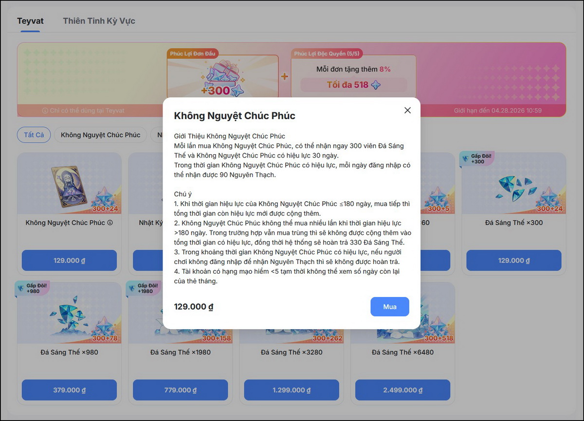 Genshin Impact: Hướng dẫn cách nạp thẻ chính chủ HoYoverse để nhận thêm Nguyên Thạch