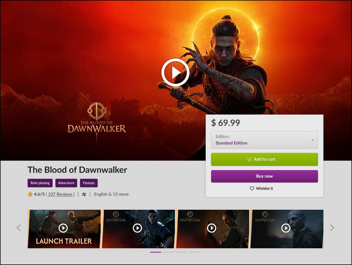 Cách tải và chơi The Blood of Dawnwalker