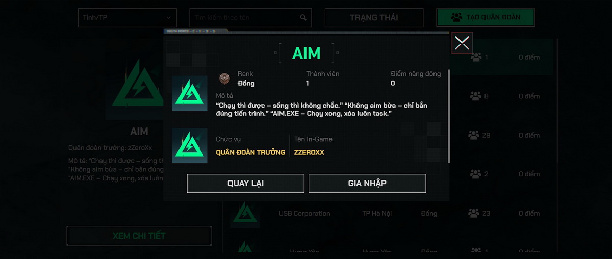 Clan Delta Force: Quân Đoàn có lợi gì, làm thế nào để tạo và gia nhập?