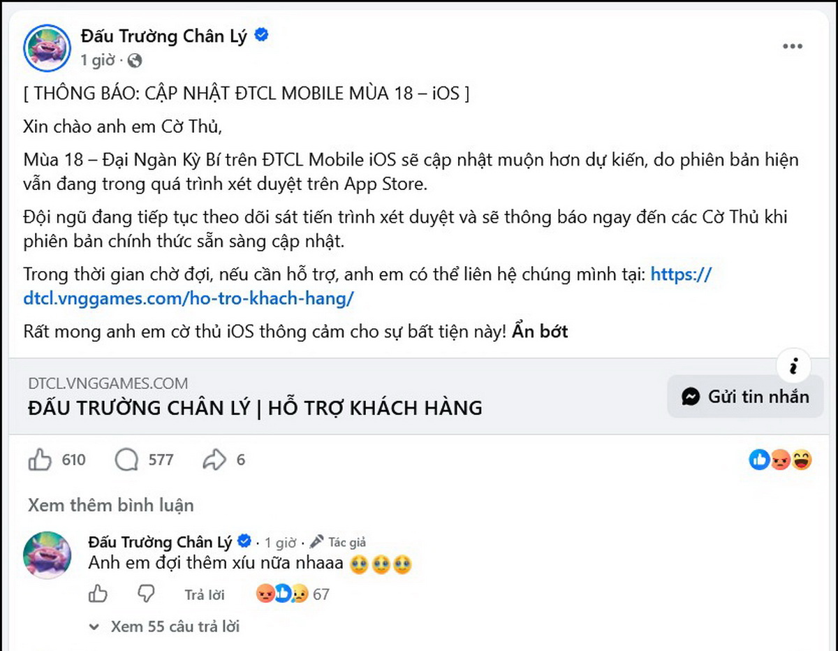 Đấu Trường Chân Lý mùa 18 lại lỡ hẹn với game thủ iOS