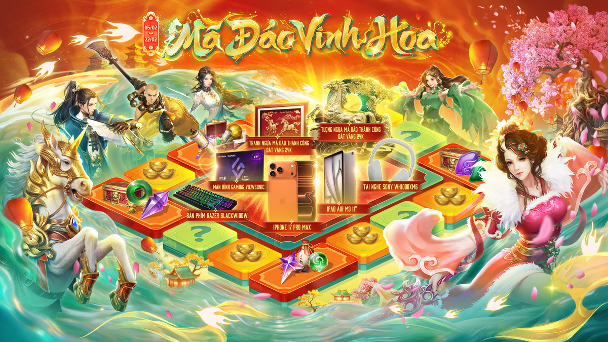 VNGGames mở loạt sự kiện Tết 2026 Mã Đáo Vinh Hoa cho game thủ Võ Lâm Truyền Kỳ và Kiếm Thế