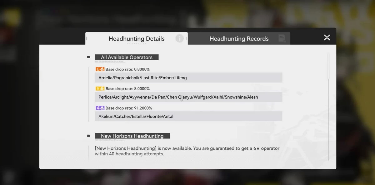 Quy tắc gacha trong Arknights Endfield