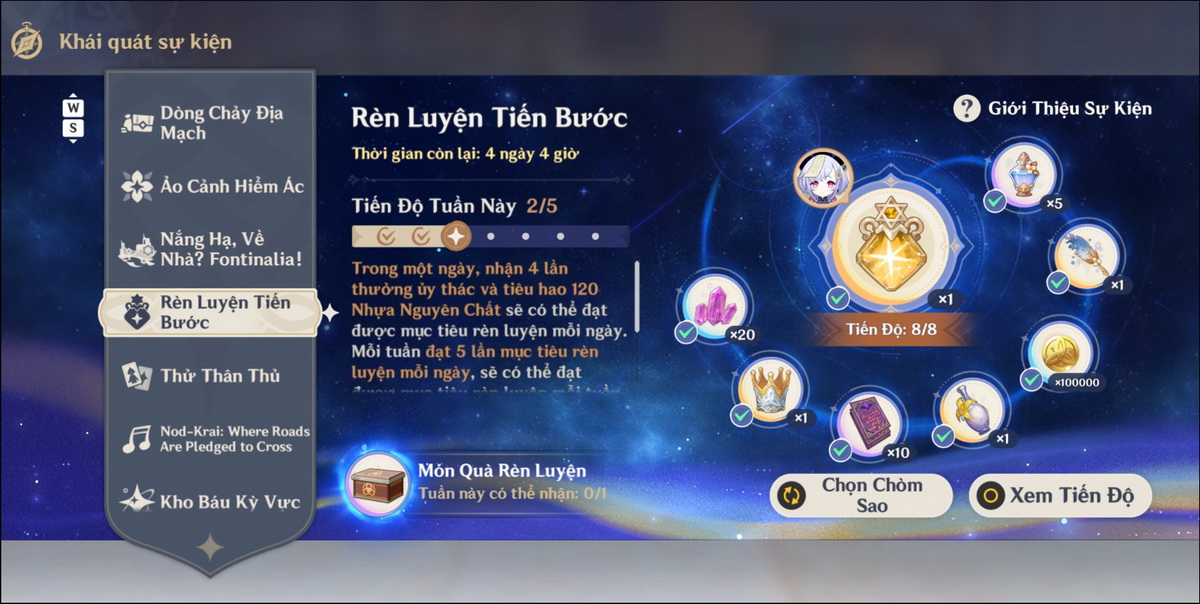 Tier list các nhân vật và cung mệnh free trong Rèn Luyện Tiến Bước của Genshin Impact 7.0