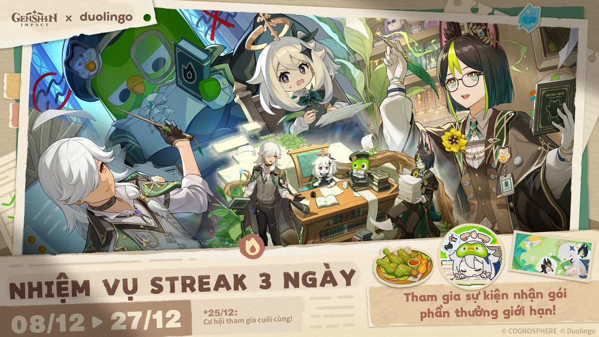 Genshin Impact: Hướng dẫn cách học Duolingo và nhận thưởng Nguyên Thạch