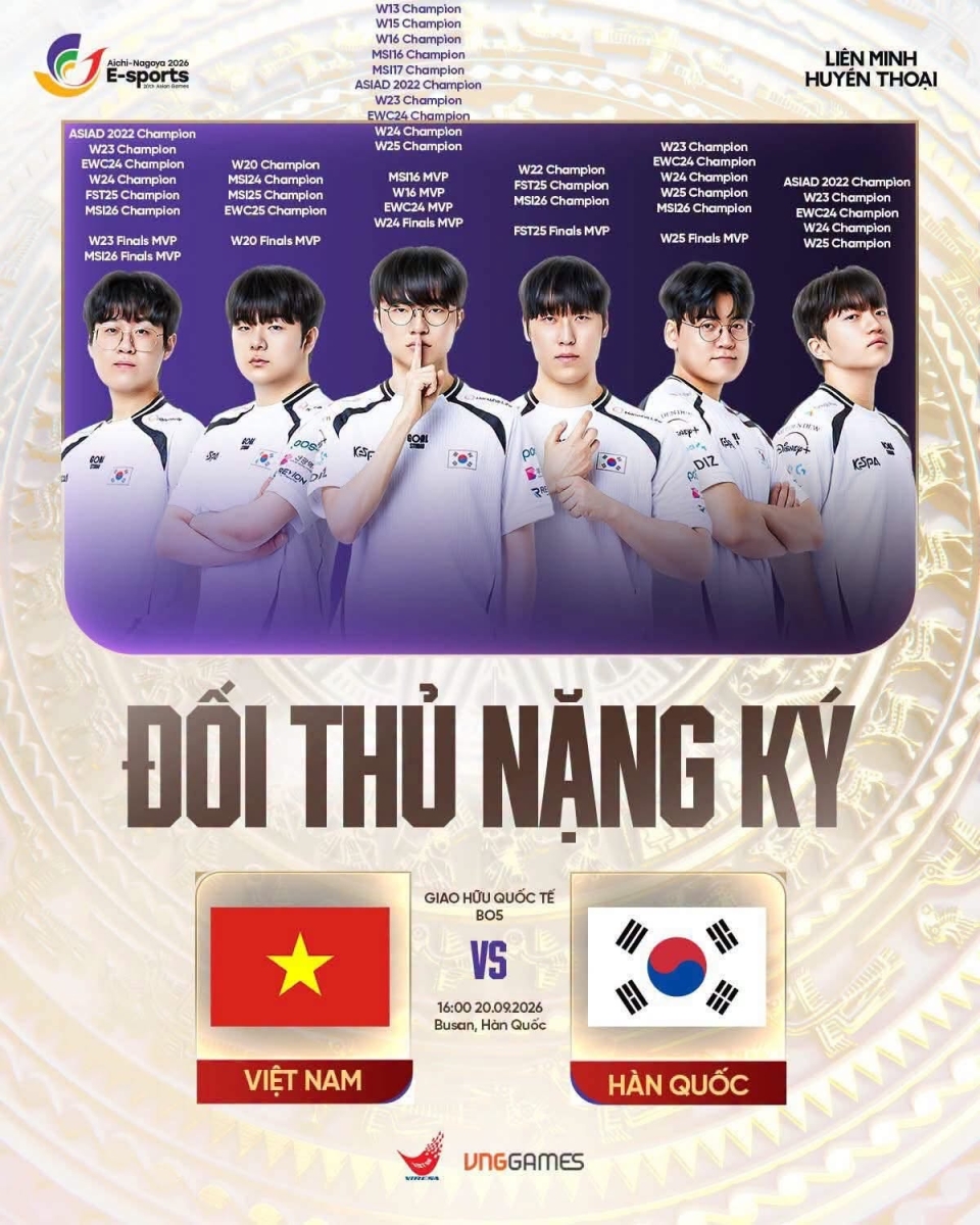 Tuyển LMHT Việt đụng độ Hàn Quốc: Giao hữu cực căng trước ASIAD 2026
