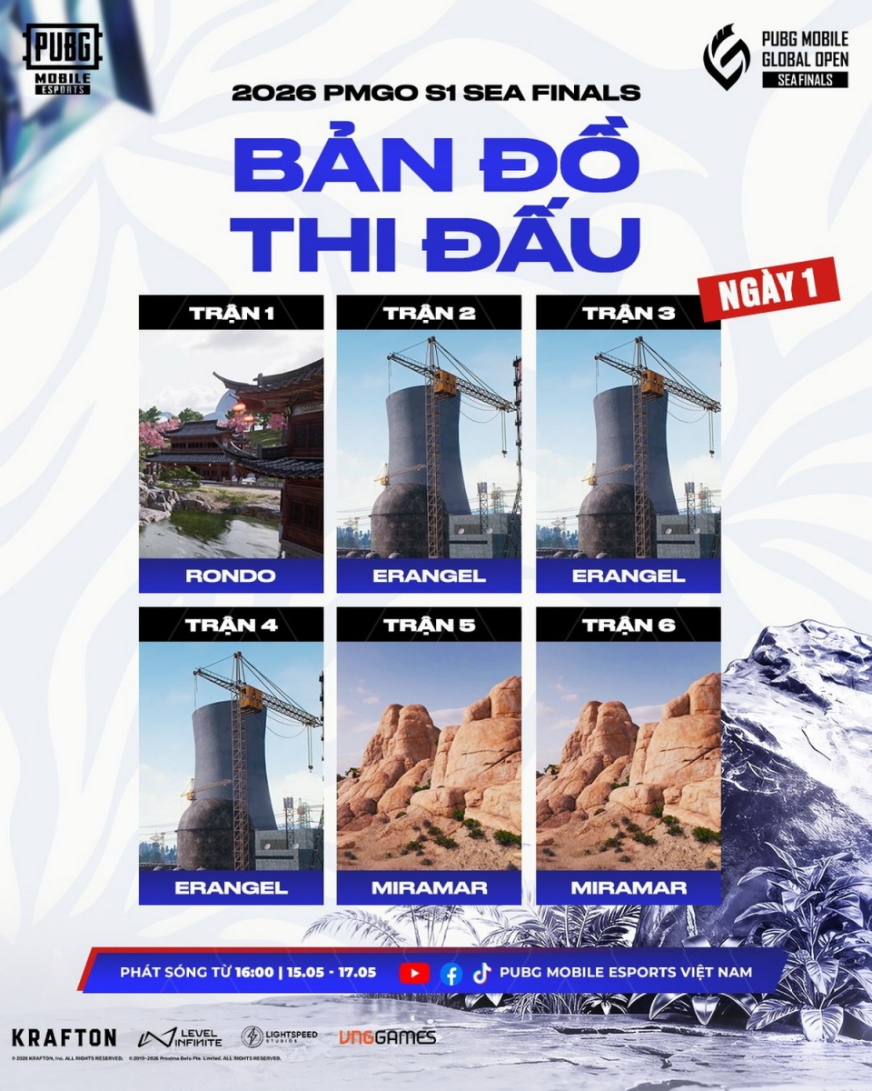 PUBG Mobile: Thời gian, thể thức và kết quả 2026 PMGO SEA Finals Season 1