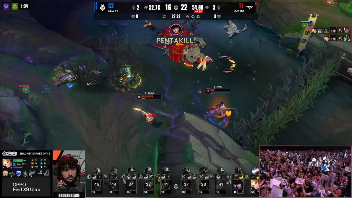 MSI 2026: G2 tiễn T1 lên hàng ghế khán giả