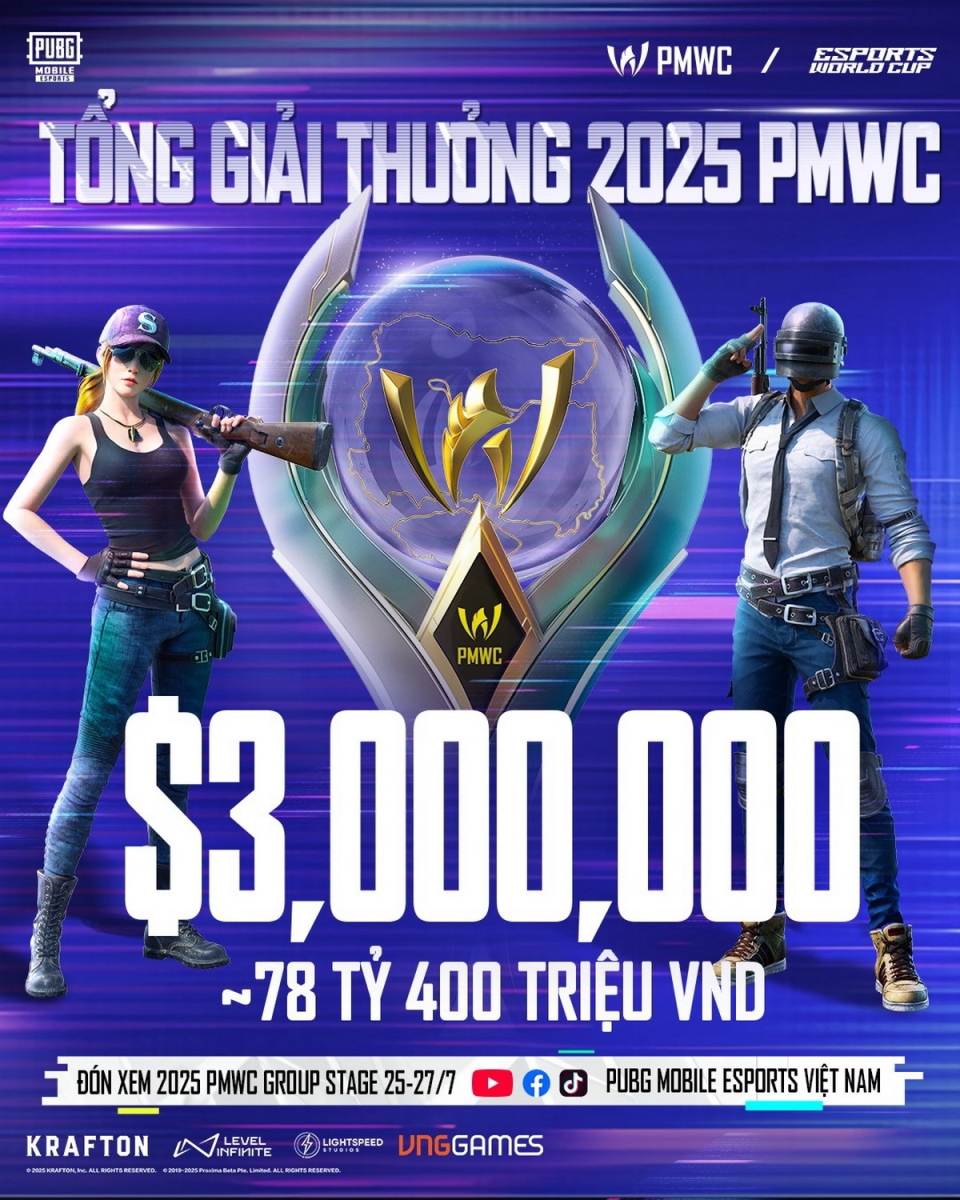 Team Secret đại diện Việt Nam tham dự 2025 PUBG Mobile World Cup