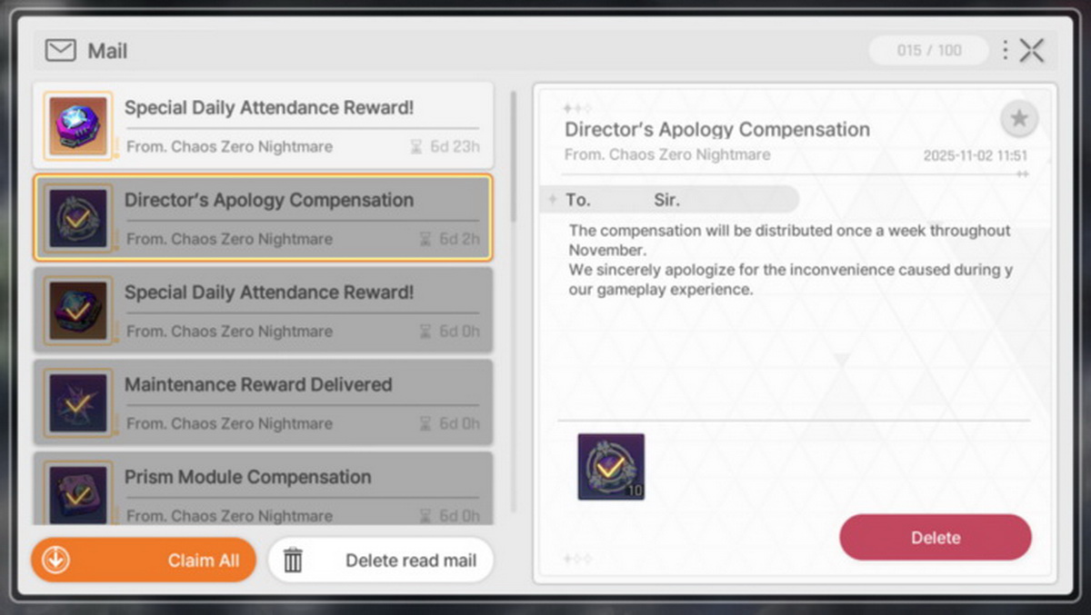 Hướng dẫn cách reroll trong Chaos Zero Nightmare