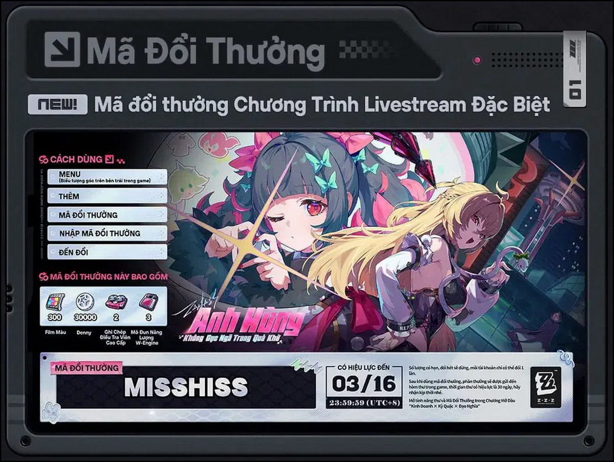 Zenless Zone Zero 2.7: Nội dung mới và giftcode Phim Màu dành cho bạn