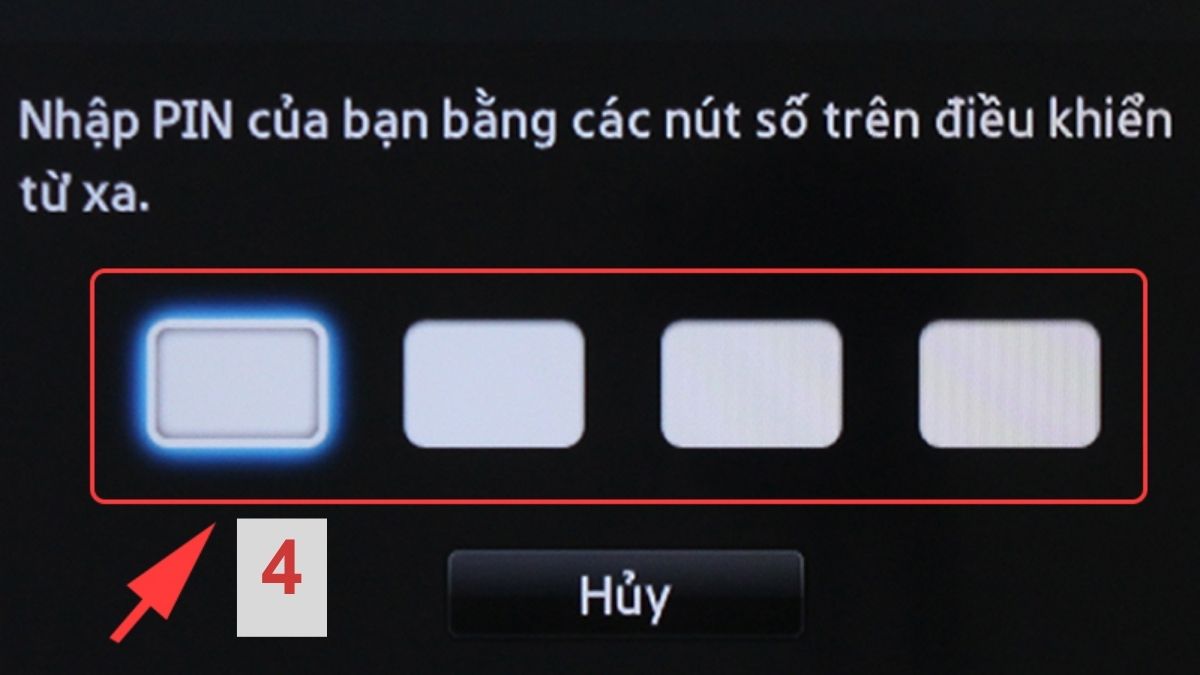 Cách đổi mã PIN Tivi Samsung thường - bước 2