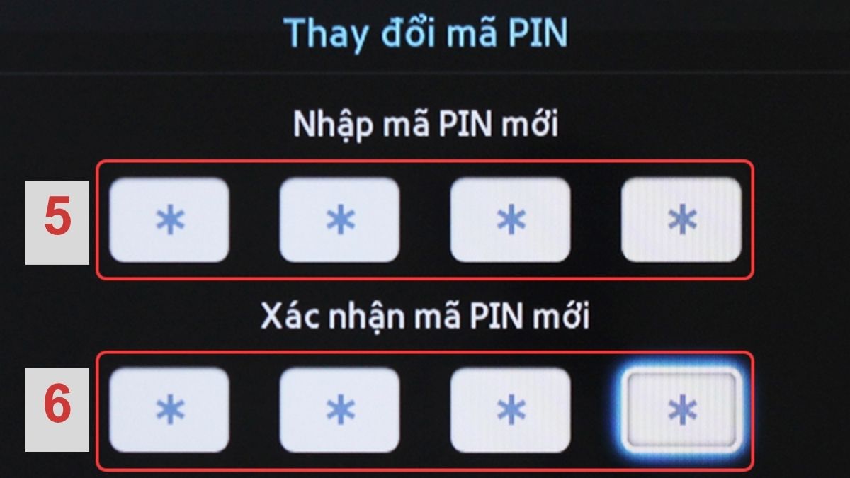 Cách đổi mã PIN Tivi Samsung thường - bước 3