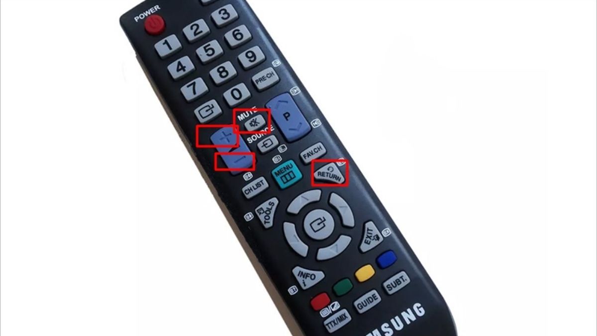 Cài lại mã PIN bằng điều khiển Samsung có nút Mute