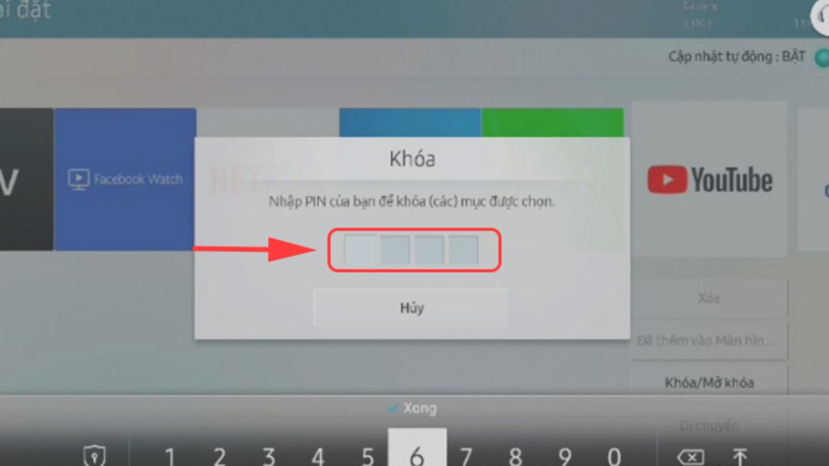 Cách khóa ứng dụng trên Tivi Samsung - bước 3
