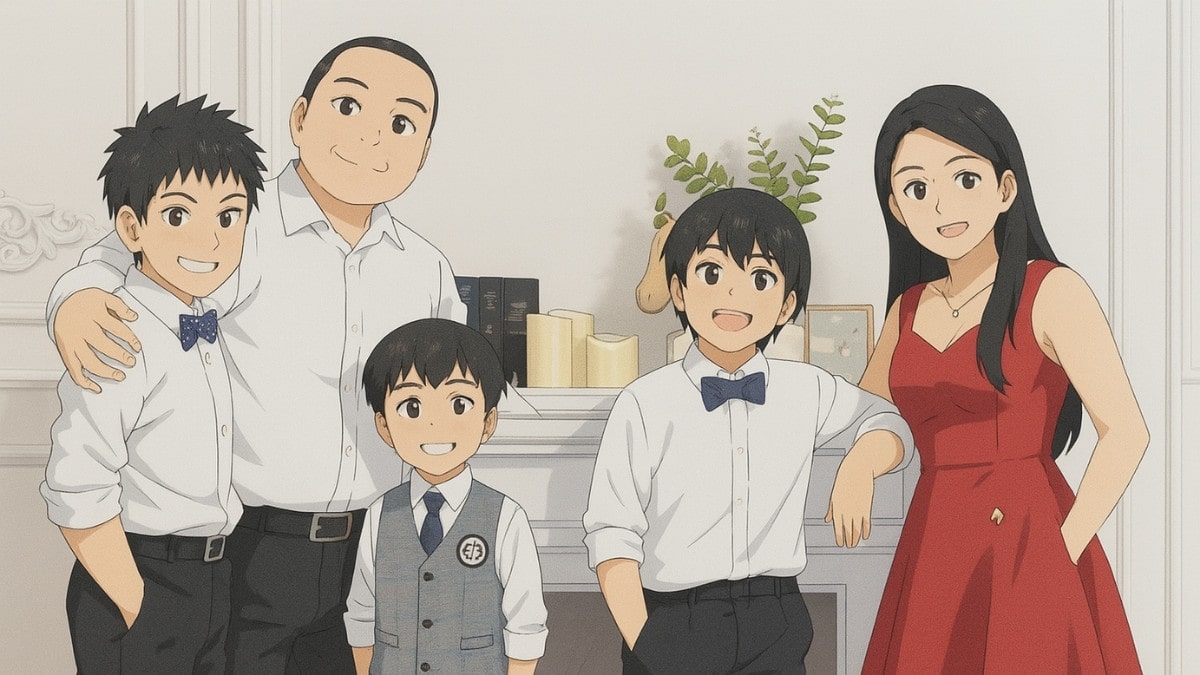 Hình ảnh gia đình anime chan hòa