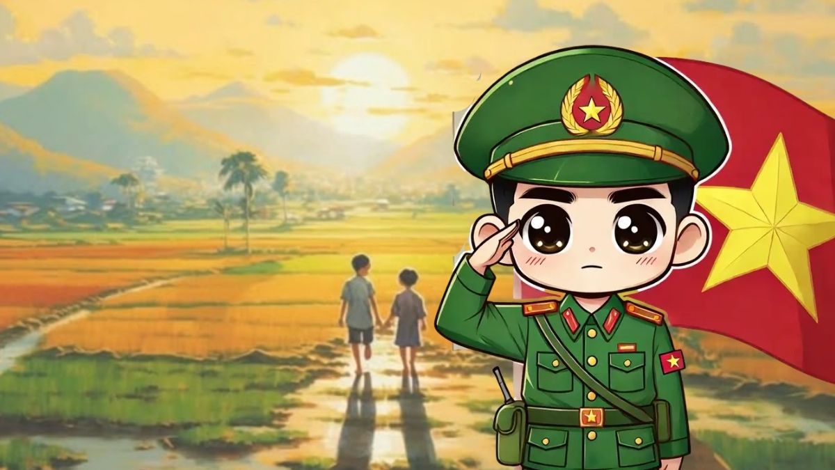 Hình ảnh Việt Nam chibi về chú bộ đội dễ thương