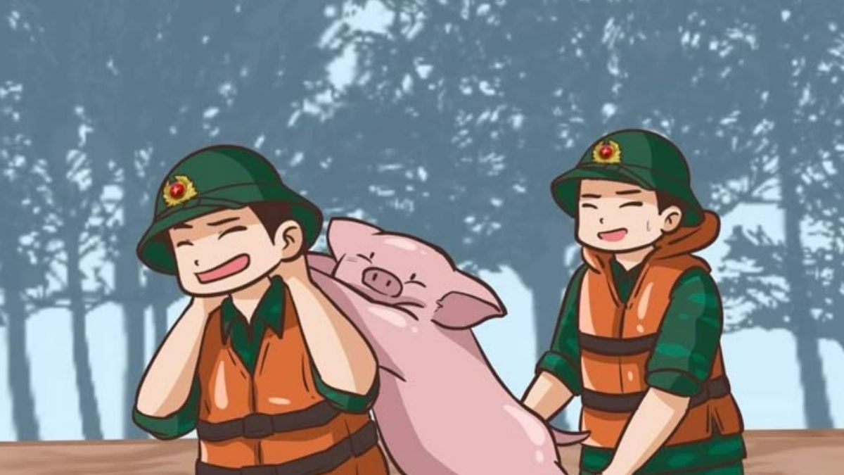 Hình ảnh Việt Nam chibi về chú bộ đội hiền hậu