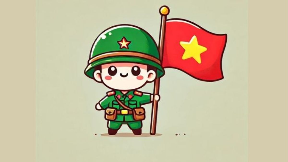 Hình ảnh Việt Nam chibi về chú bộ đội giữ gìn bình yên Tổ quốc