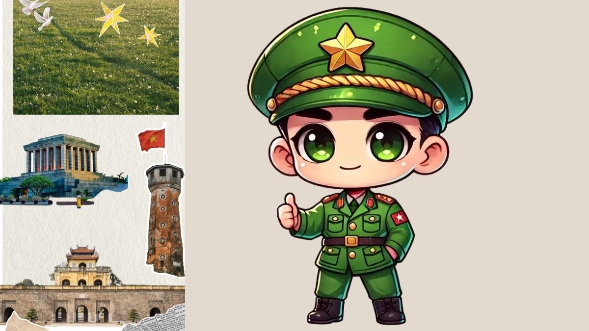 Hình ảnh Việt Nam chibi về chú bộ đội dễ thương