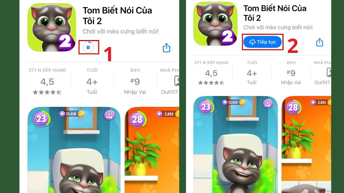 Tạm ngừng và nhấn tải lại khi App Store tải ứng dụng chậm