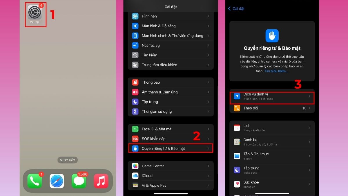 Cách khôi phục dung lượng tối đa pin iPhone bằng cách tắt định vị không dùng - bước 1