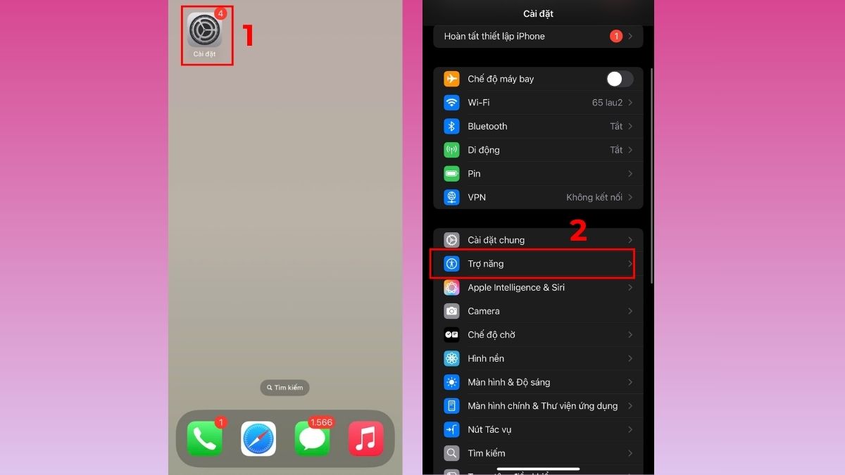 Cách khôi phục dung lượng tối đa pin iPhone bằng cách bật tự động điều chỉnh độ sáng - bước 1