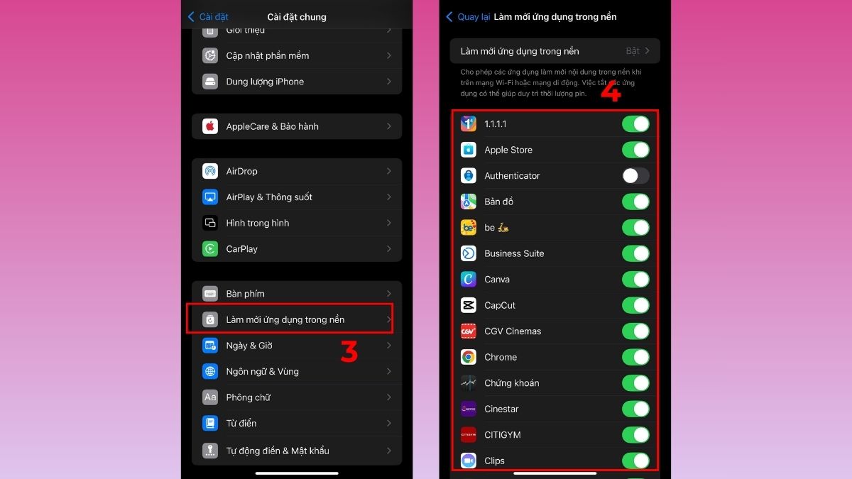 Cách khôi phục dung lượng tối đa pin iPhone bằng cách tắt ứng dụng ngầm - bước 2