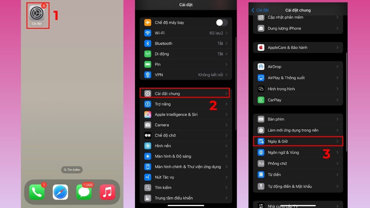 Cách khôi phục dung lượng tối đa pin iPhone bằng cách tắt cập nhật múi giờ tự động - bước 1