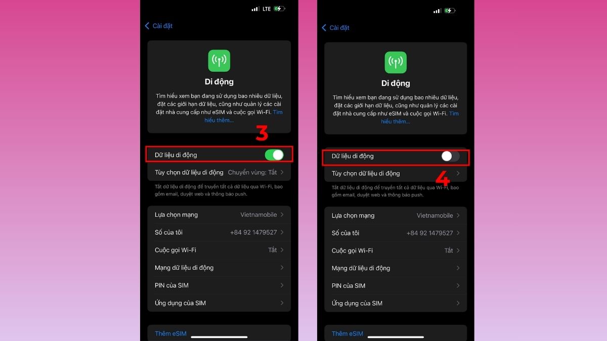 Cách khôi phục dung lượng tối đa pin iPhone bằng cách tắt dữ liệu mạng không dùng- bước 2