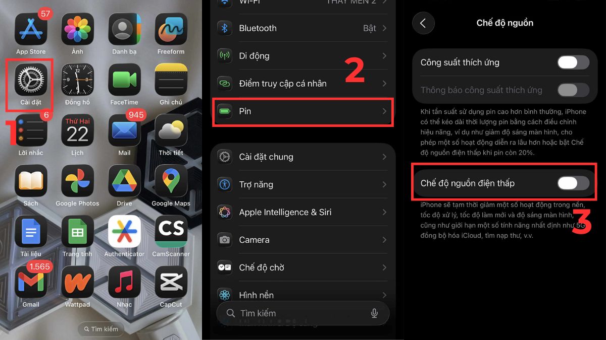 Cách tiết kiệm pin iPhone 13 - Sử dụng chế độ nguồn điện thấp