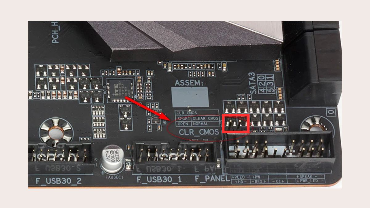 Reset CMOS bằng jumper Clear CMOS nhanh chóng