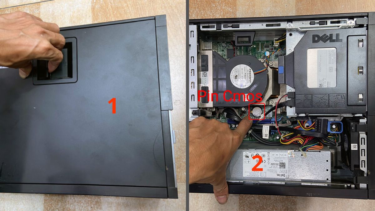 Cách thay pin CMOS đơn giản - bước 1, 2