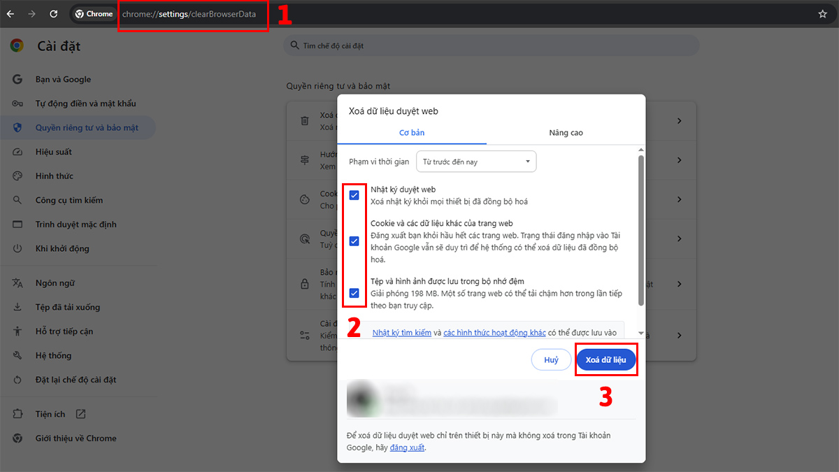  Sửa lỗi ERR_CONNECTION_REFUSED bằng cách xóa bộ nhớ cache