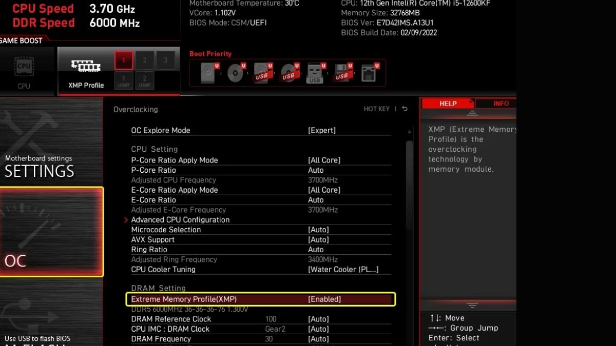 Cách kích hoạt EXPO trong BIOS/UEFI - bước 2