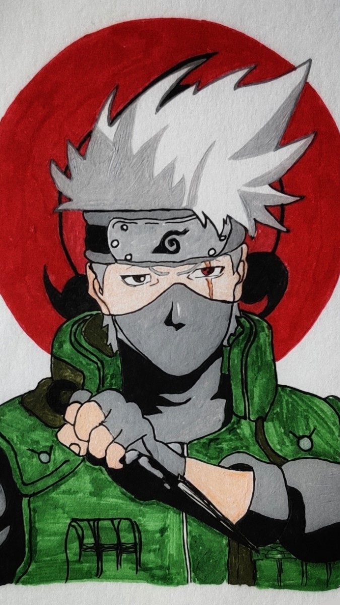 Hình nền Kakashi vẽ tay ấn tượng