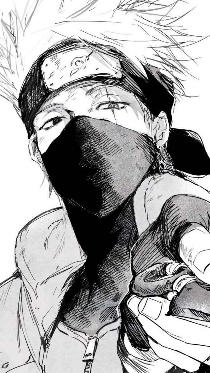 Hình nền Kakashi vẽ tay độc đáo