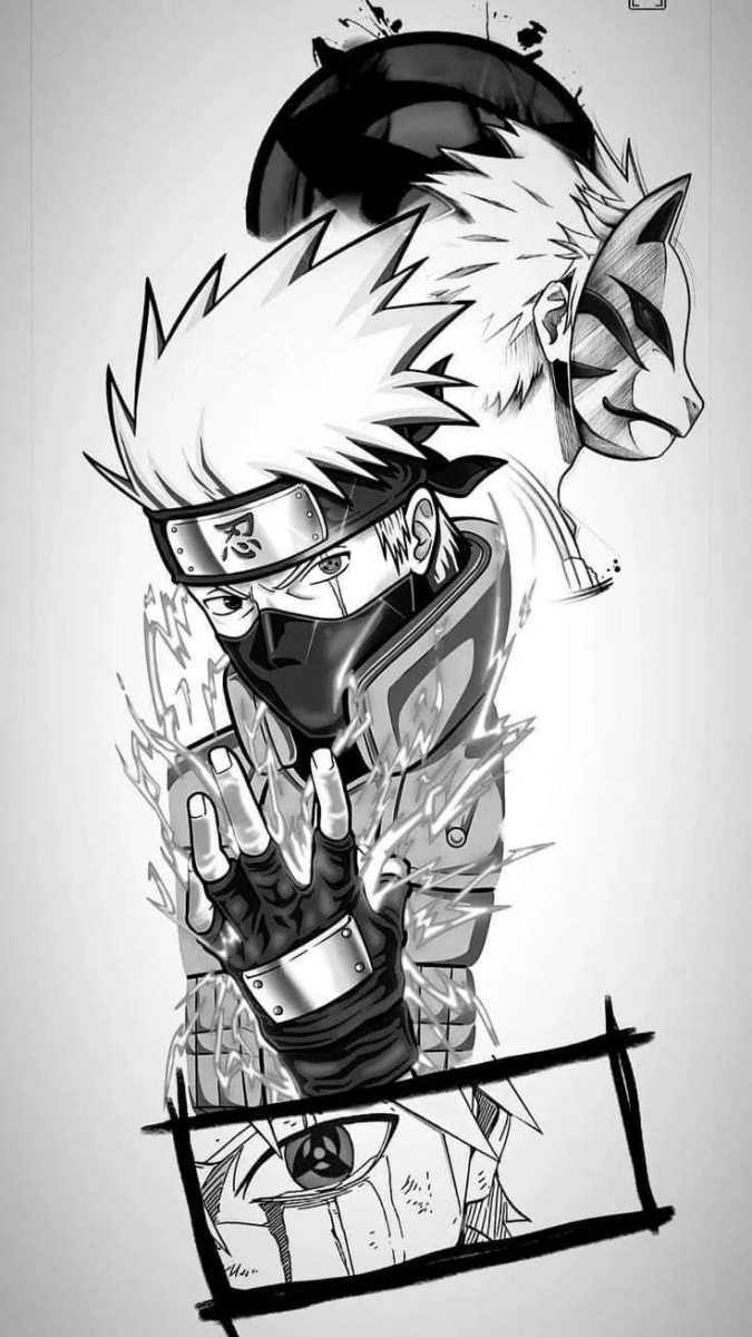 Hình nền Kakashi vẽ tay cực đẹp