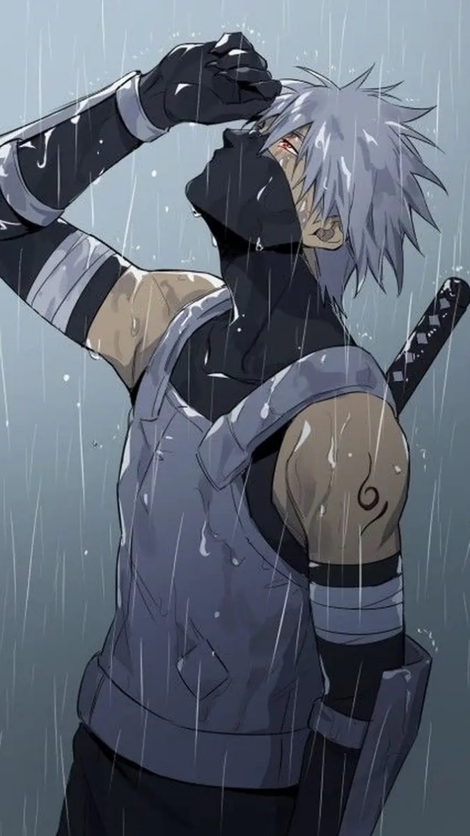 Hình nền Kakashi dưới mưa