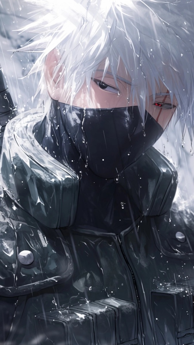 Hình nền Kakashi dưới mưa cực ngầu