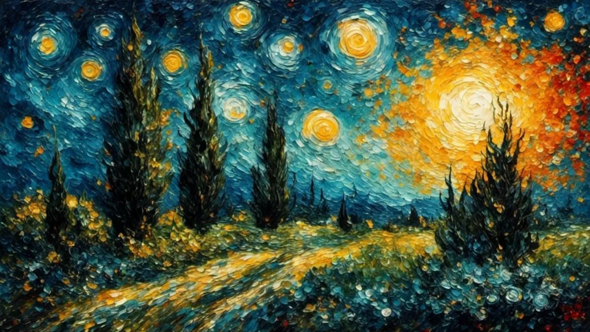 Hình nền Van Gogh tối giản