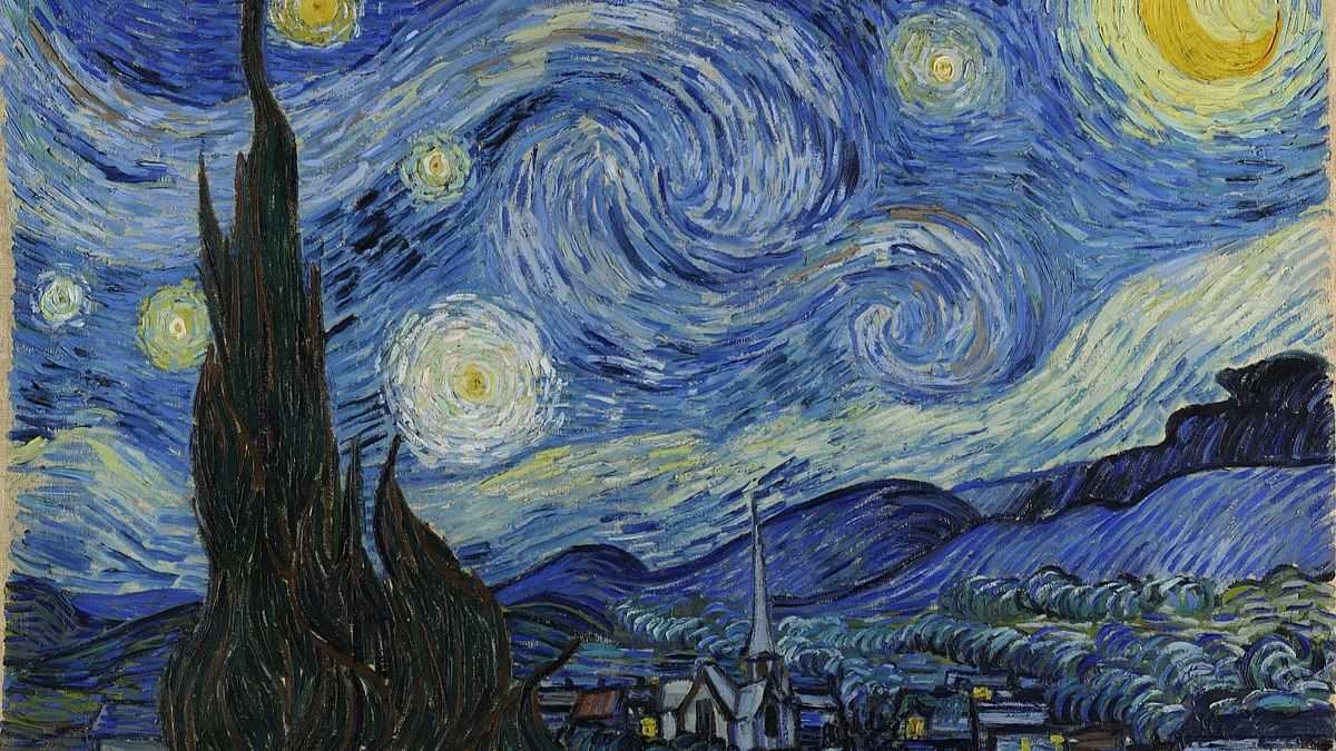 Hình nền Van Gogh với tác phẩm Đêm đầy sao