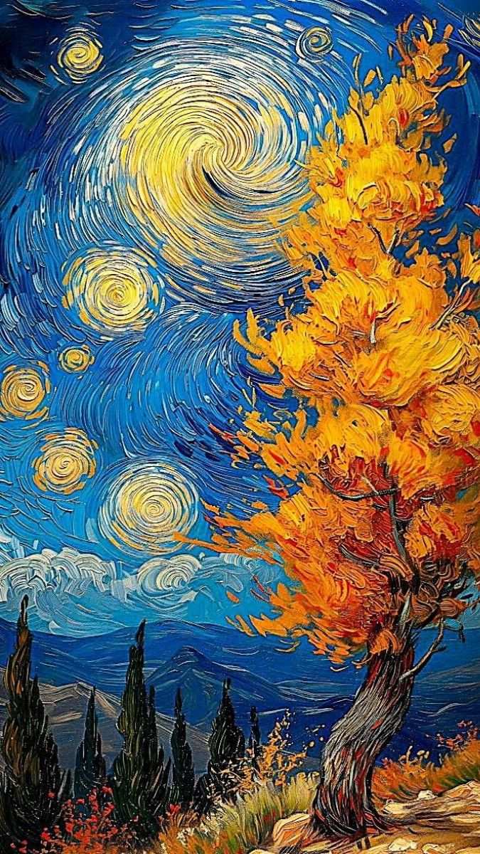Hình nền Van Gogh ấm màu