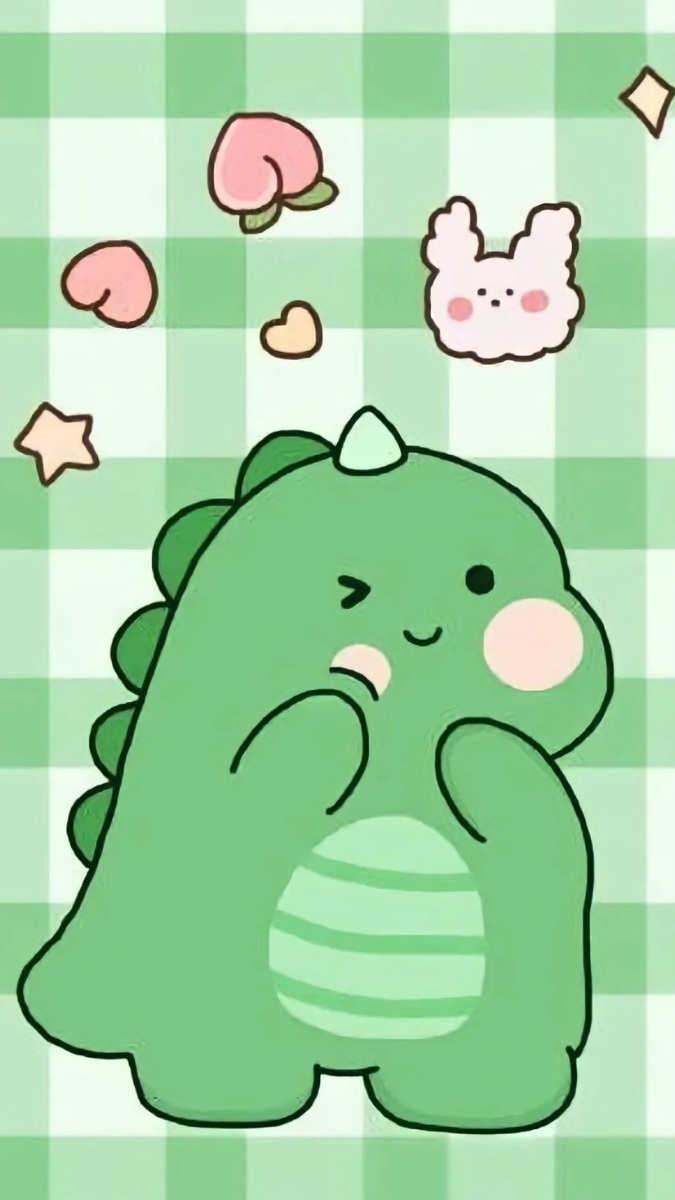 Hình nền Khủng Long chibi nhiều màu sắc tươi sáng