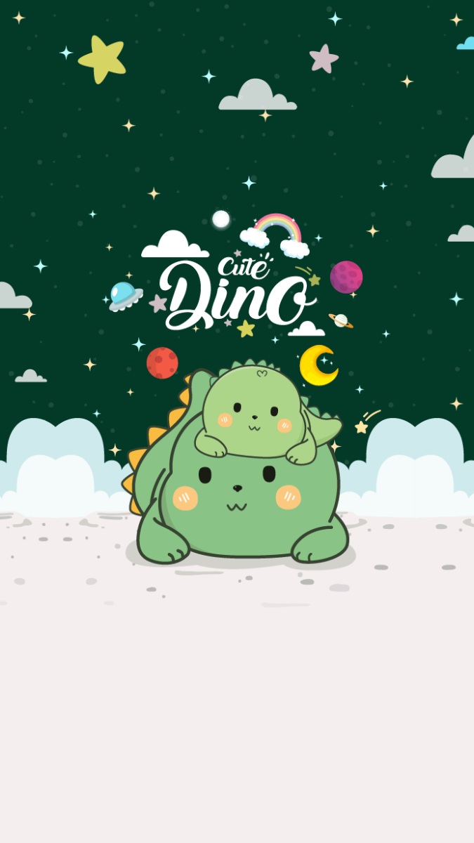 Hình nền Khủng Long chibi siêu dễ thương