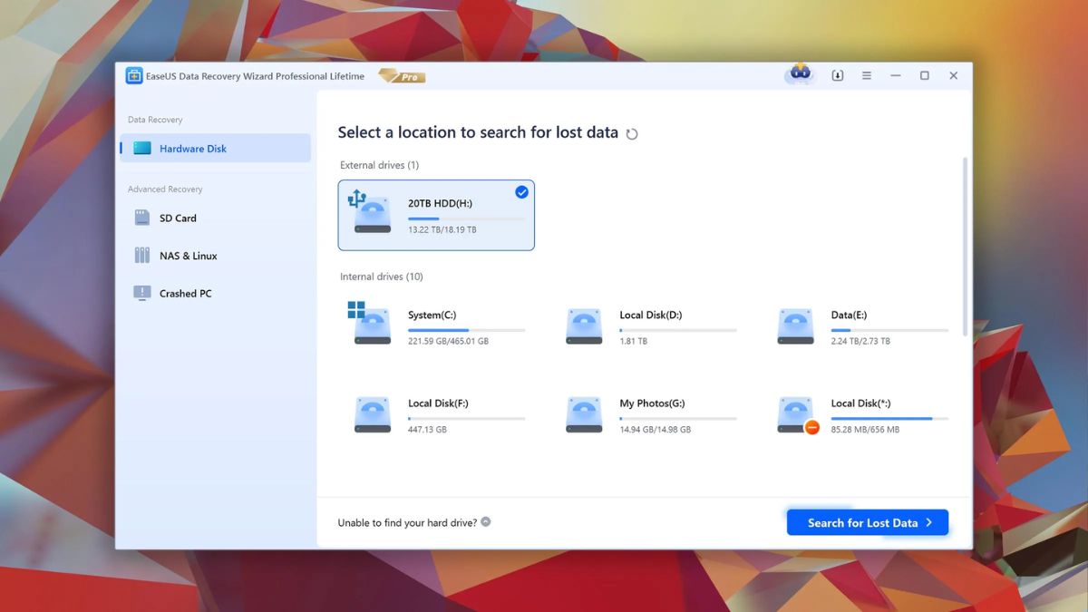 Phần mềm khôi phục dữ liệu ổ cứng EaseUS Data Recovery Wizard