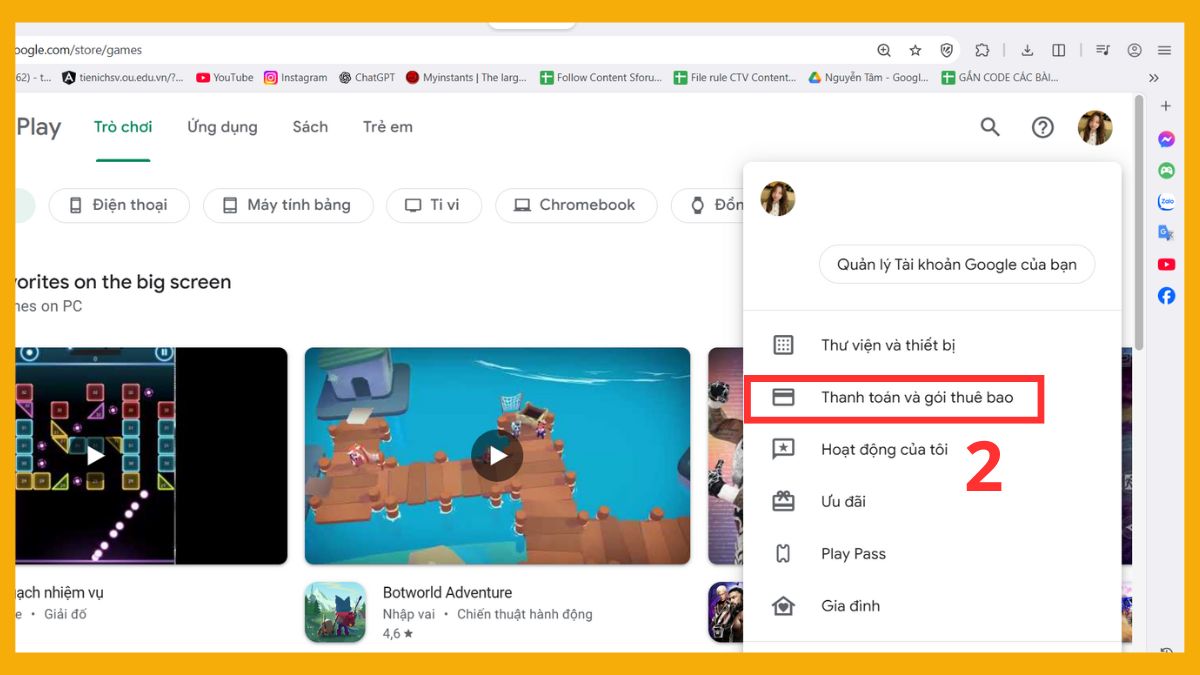 Cách đổi mã quà tặng Google Play trên máy tính - bước 2
