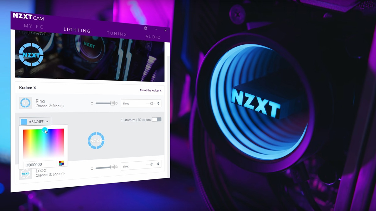 Phần mềm đo nhiệt độ CPU máy tính NZXT's Cam softwware